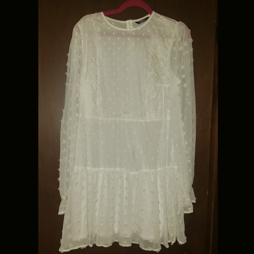Sheer polka dot baby dress